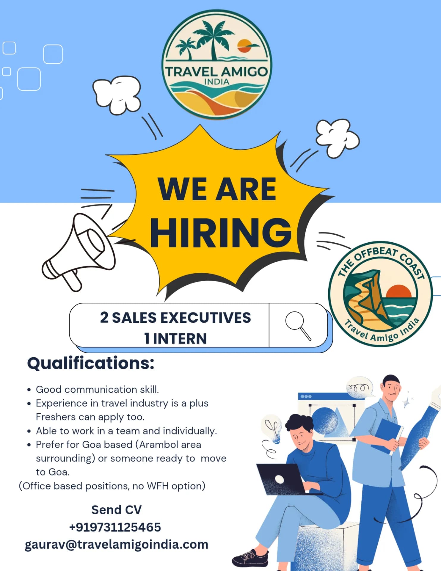 Hiring Sales Executive for Goa location